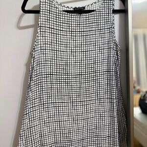 Eileen Fisher Black White Checkered Sleeveless Top